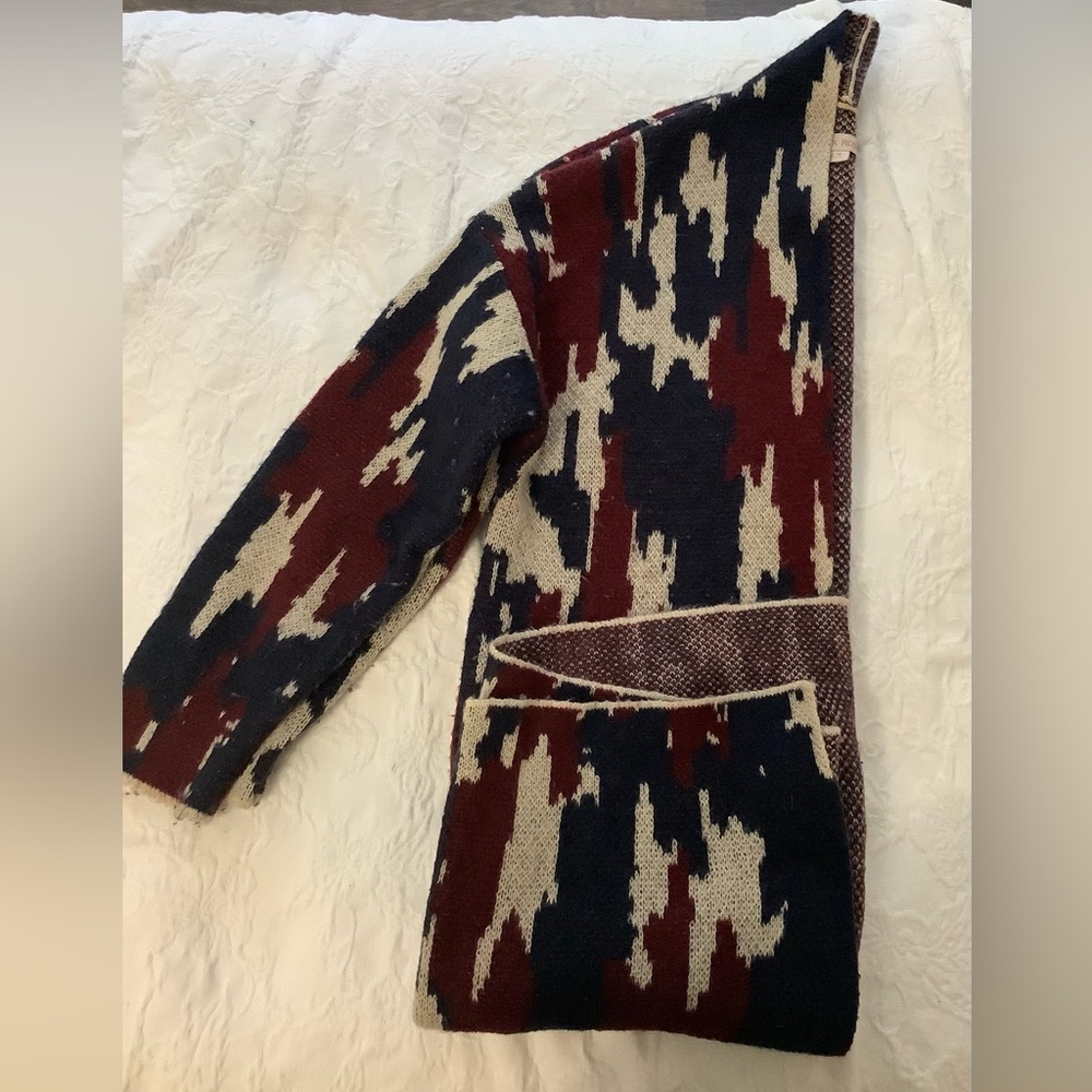 Multicolor Patterned Knit Cardigan